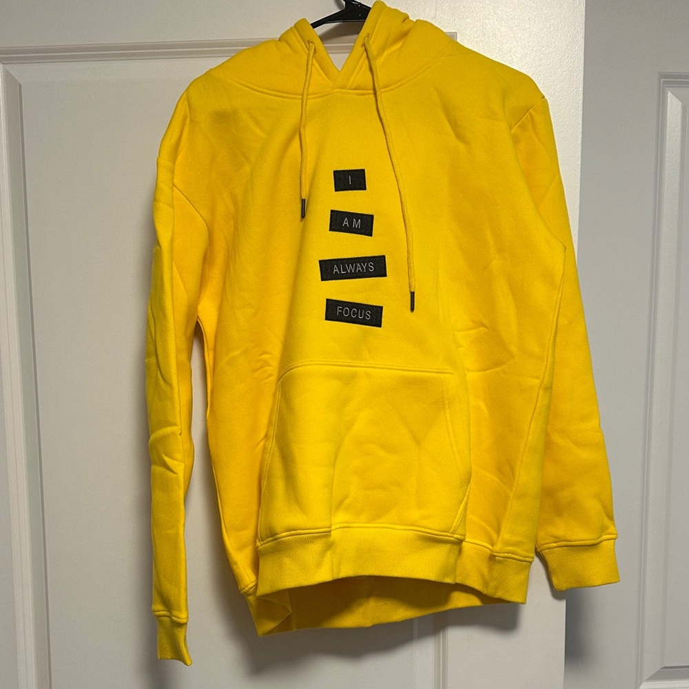 Yellow Hoodie with Motivational Text